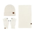 thumbnail image 1 of Rigardu Hat Scarf Gloves Set For Men And Women Beige + One size, 1 of 4