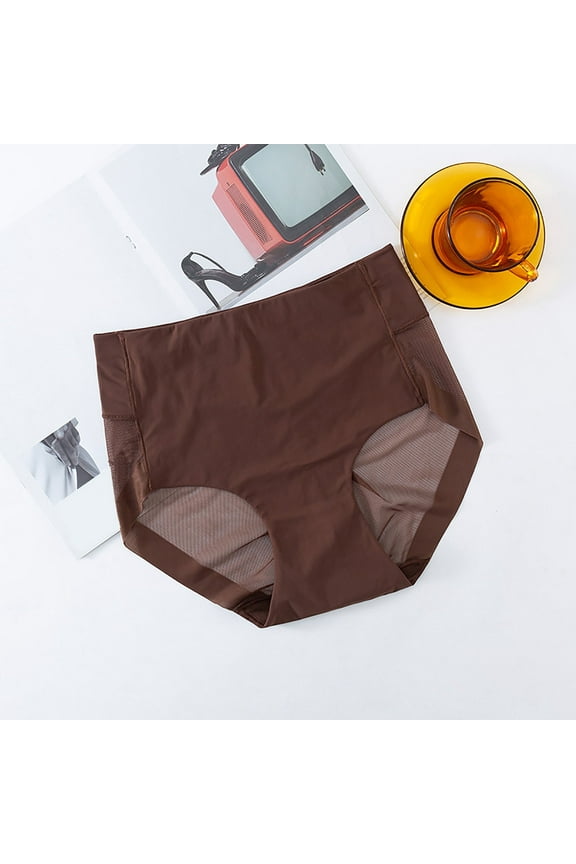 Hot Sale!! 2025 Trendy Panties for Women Soft Tummy Control Underwear Cheeky High Cut Stretch Ladies Briefs Body Beautifying Postpartum Abdominal Underwear Hip Lifting Body Shaping Briefs