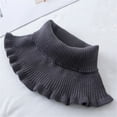 thumbnail image 1 of Rigardu Hot Sale!! Scarf for Women Winter 2025 Women's Turtleneck Dickey Collar Knitted Detachable Collars Mock High Turtleneck Dickey Collar for Women Girl Dark Grey One Size, 1 of 4