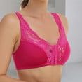 thumbnail image 1 of Rigardu Hot Sale!! Sports Bras for Women Padded 2025 Trendy No Underwire Lace Bras for Women Sponge Cup Front Closure Bras for Seniors Plus Size Full Coverage Bras No Wire Bras Hot Pink 4Xl, 1 of 7