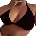 thumbnail image 1 of Rigardu Hot Sale!! String Bikini Tops for Women Bathing Suit Swim Tops Triangle Bikini Top Bag Plus Size Beach Bikini Large Backless Swimsuit Top for Women Black Xl, 1 of 7
