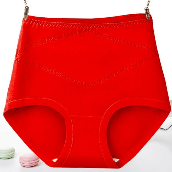 Rigardu Hot Sale!! Women's Cotton Underwear High Waisted Full Coverage Ladies Soft Strech Breathable Panties Thin Hollow Comfortable Fit Breathable Loose Plus Size Briefs