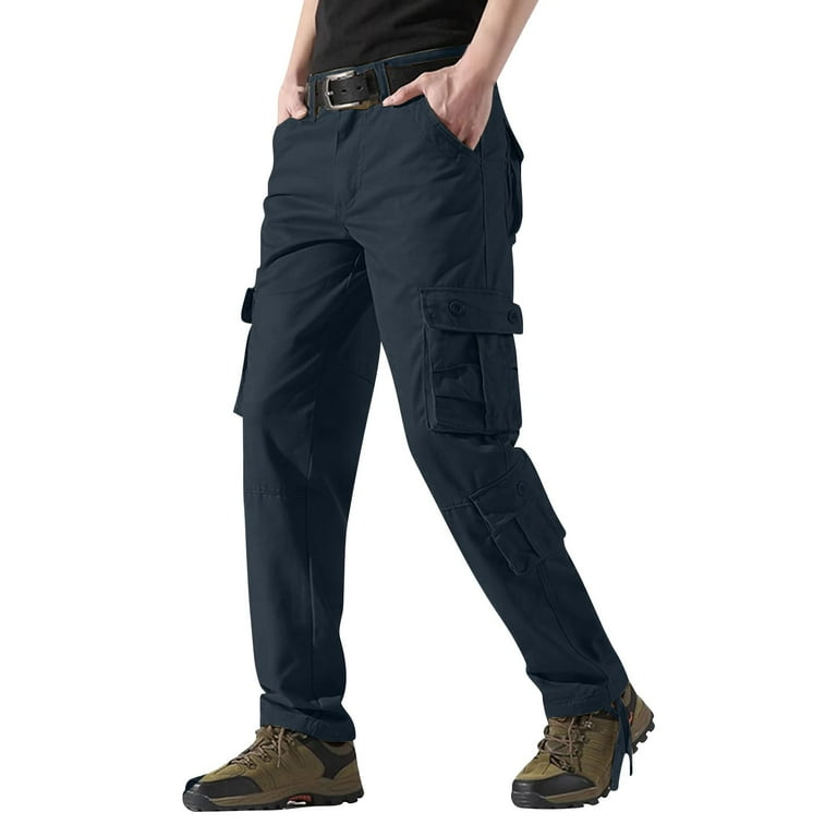 Rigardu Mens Cargo Trousers Cotton Heavy Duty Multi Pockets Work