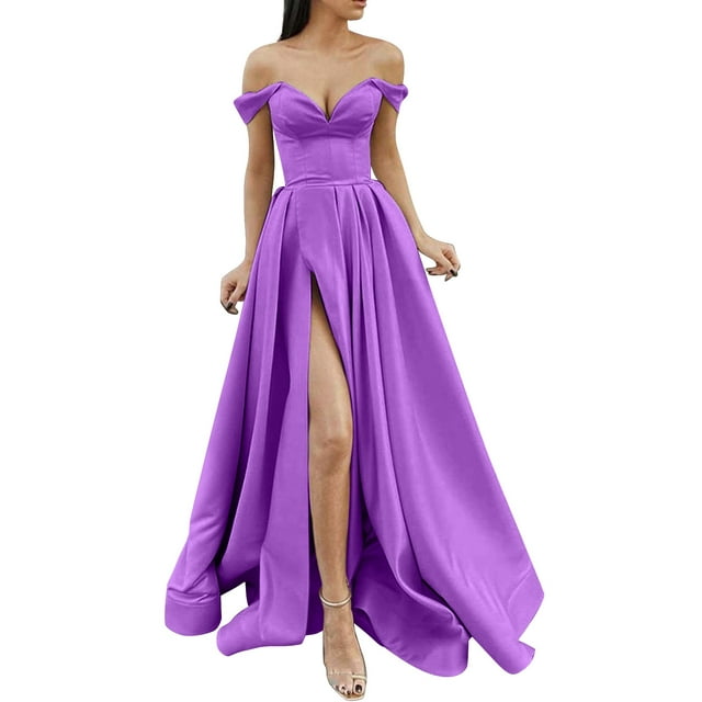 Rigardu Prom Dresses Ladies Long Women Elegant Long Dresses Crisn Satin ...