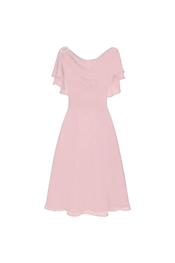 Women Formal Wedding Bridesmaid High-waist Party Ball Prom Gown Cocktail Dress Polyester cool Casual women Pink+XXL