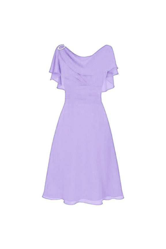 Women Formal Wedding Bridesmaid High-waist Party Ball Prom Gown Cocktail Dress Polyester cool Casual women Purple+XL