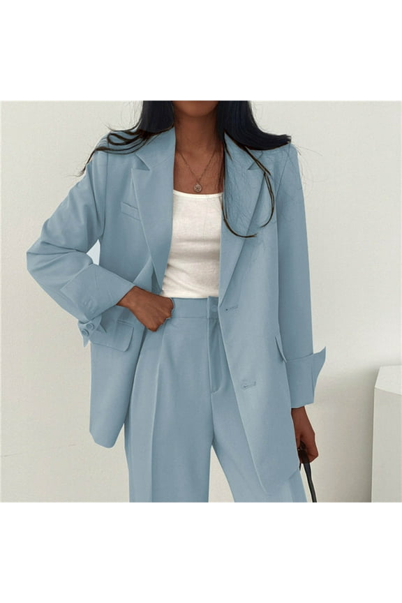 Women's Women's 2024 New Spring And Autumn Small Suit Suit Women's Design Blue L