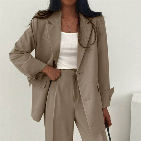 Rigardu Women's Women's 2024 New Spring And Autumn Small Suit Suit Women's Design Khaki S