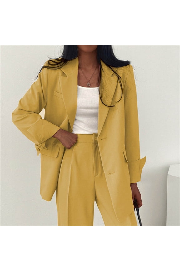 Women's Women's 2024 New Spring And Autumn Small Suit Suit Women's Design Yellow Xxl