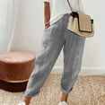 thumbnail image 1 of Rigardu Women's Woven Jacquard Striped Patchwork Loose Casual Pocket Trousers Black + M, 1 of 8