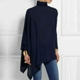thumbnail image 1 of Rigardu Womens Solid Long Sleeve Irregular Turtleneck Shirt Loose Pullover Blouse Tops shirts for women womens shirts Navy + XXL, 1 of 5