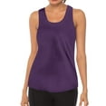 thumbnail image 1 of Rigardu Womens Workout O Neck Sleeveless Breathable Backless Tank Yoga Tops Shirt Purple+L, 1 of 5
