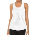 thumbnail image 1 of Rigardu Womens Workout O Neck Sleeveless Breathable Backless Tank Yoga Tops Shirt White+S, 1 of 5