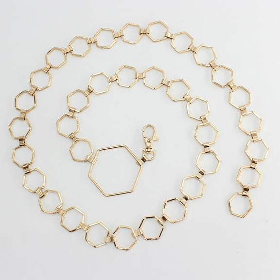 Rigardu belts for women Women Hook Adjustment Waist Metal String Decorative Dress Waist Small Fragrance Thin Belt Sweet Chain womens belt Gold   One size