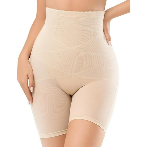 Rigardu body shaper tummy control shaperx bodysuit body shaper bodysuit Shapewear For Women High Waisted Body Shaper Shorts Butt Lifting Panties Thigh Slimmer Shapewear Girdle Beige L
