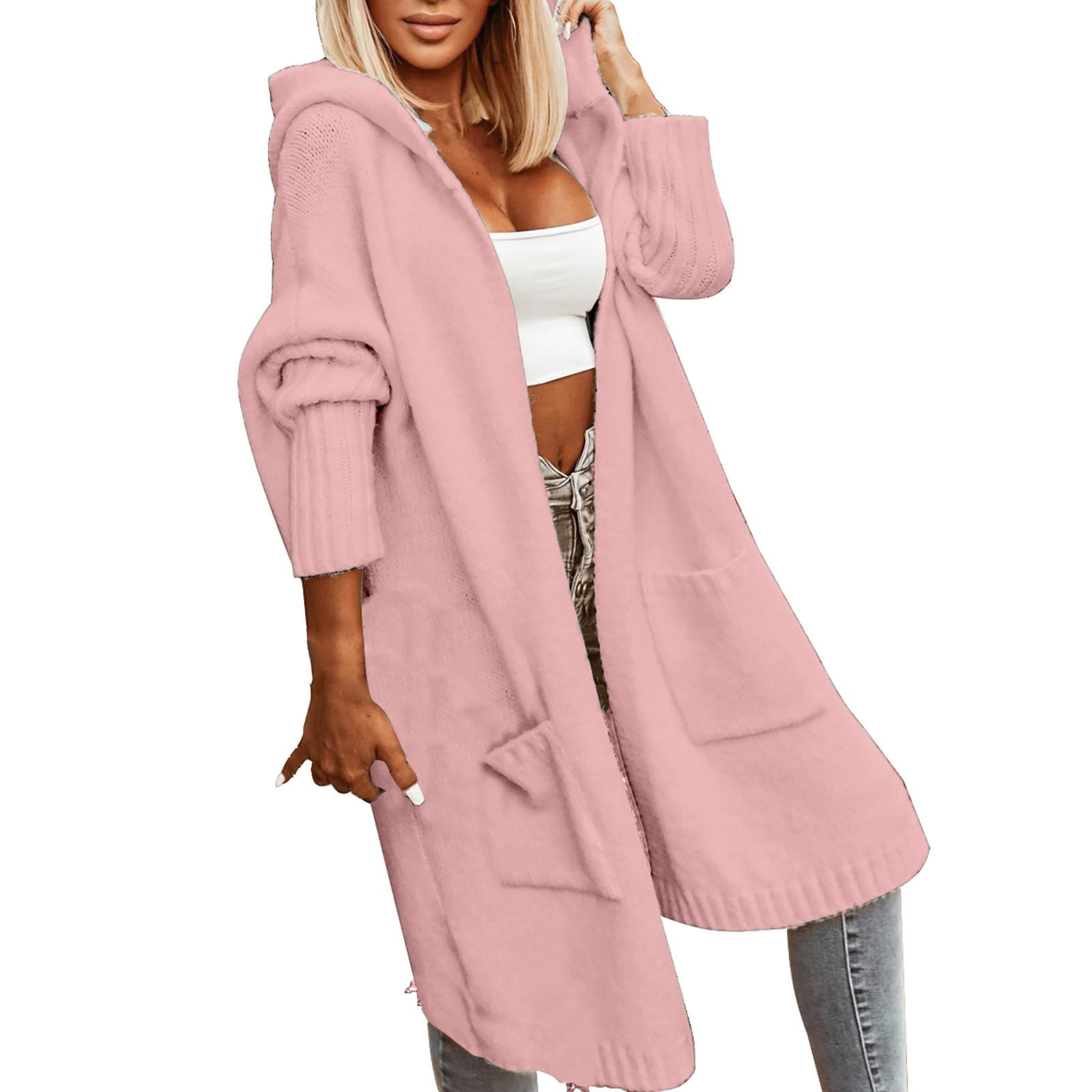 Rigardu cardigan for women Womens Long Cardigans Cable Knitted Open