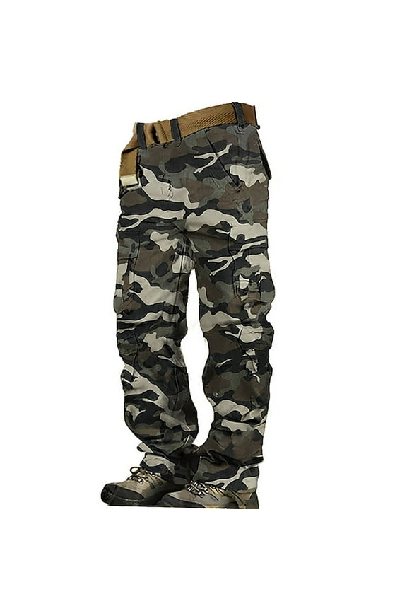 cargo pants for men Men's Cargo Pants Cargo Trousers Hiking Pants 8 Pocket Plain Comfort Breathable Outdoor Daily Going Out Cotton Fashion Casual Pants cargo pants men Army Green + 28
