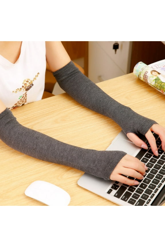 gloves for women Fingerless Arm Heating Warmer Warm Sleeve Heated Winter Gloves Hand Gloves workout gloves women Grey + One size