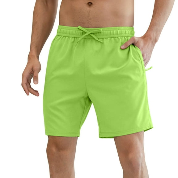 Rigardu mens shorts Male Spring And Summer Solid Color Shorts Ice Sense Zipper Pocket Slit Trousers Large Size Rope Five Point Pants shorts for men pants for men Mint Green L