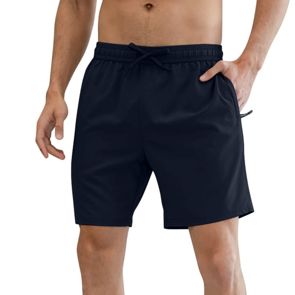 Rigardu mens shorts Male Spring And Summer Solid Color Shorts Ice Sense Zipper Pocket Slit Trousers Large Size Rope Five Point Pants shorts for men pants for men Blue   L