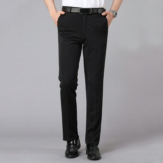 Rigardu pants for men Male Casual Solid Slim Suit Pants Zipper Fly ...