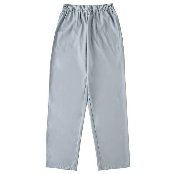 Rigardu pants for men Arab Men's Solid Color Elasticated Waist Pants Muslim Straight Pants with Side Pockets men's pants work pants for men Grey + XXL