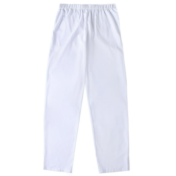 Rigardu pants for men Arab Men's Solid Color Elasticated Waist Pants Muslim Straight Pants with Side Pockets men's pants work pants for men White + XXL