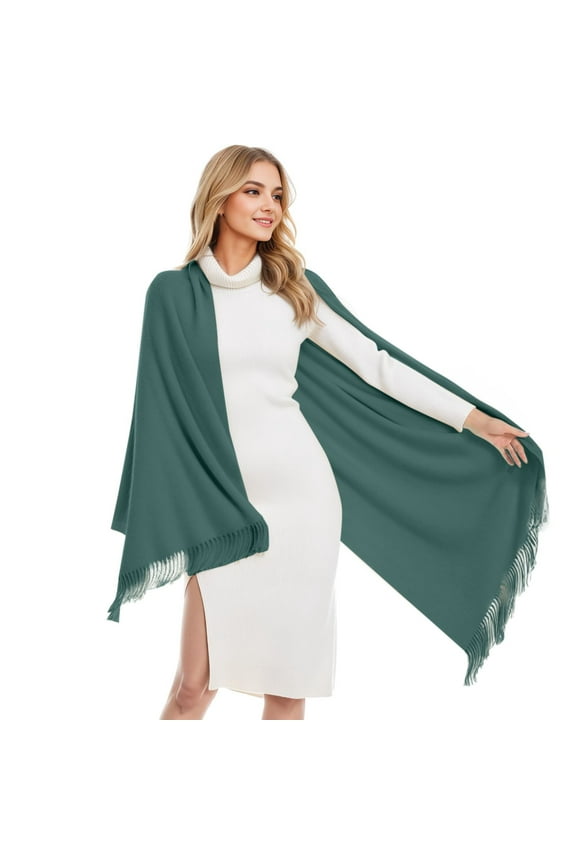 scarf for women Shawls And Wraps For Evening Dresses Pashmina Shawls Wraps For Wedding Party Softable Shawl Wraps Scarf For Women Green+One size
