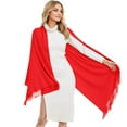 thumbnail image 1 of Rigardu scarf for women Shawls And Wraps For Evening Dresses Pashmina Shawls Wraps For Wedding Party Softable Shawl Wraps Scarf For Women Red+One size, 1 of 4
