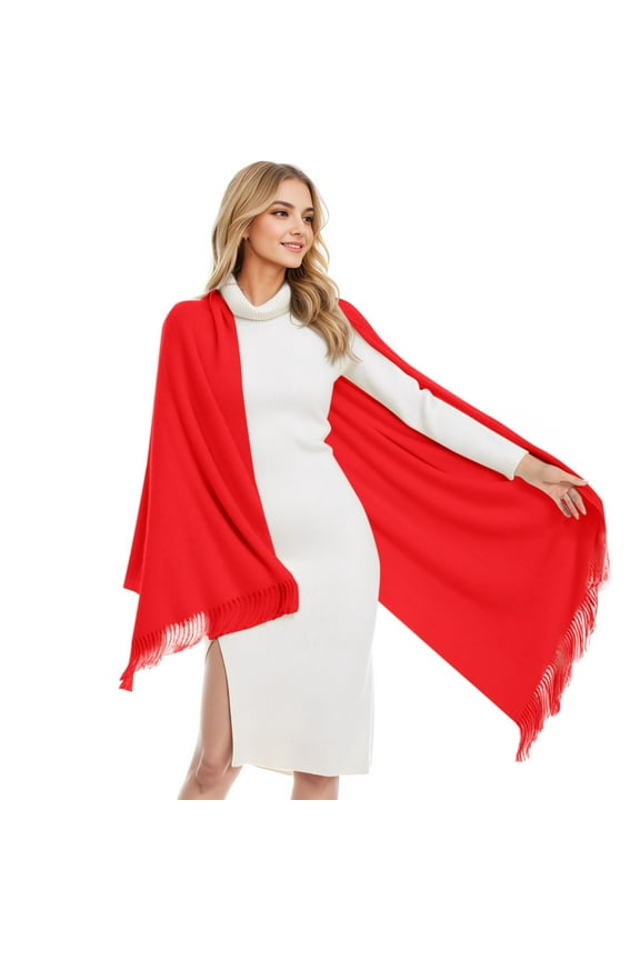 scarf for women Shawls And Wraps For Evening Dresses Pashmina Shawls Wraps For Wedding Party Softable Shawl Wraps Scarf For Women Red+One size