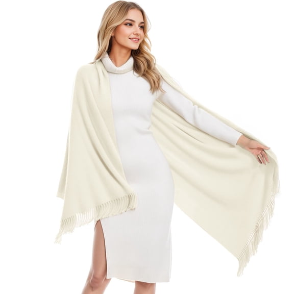 Rigardu scarf for women Shawls And Wraps For Evening Dresses Pashmina Shawls Wraps For Wedding Party Softable Shawl Wraps Scarf For Women White One size