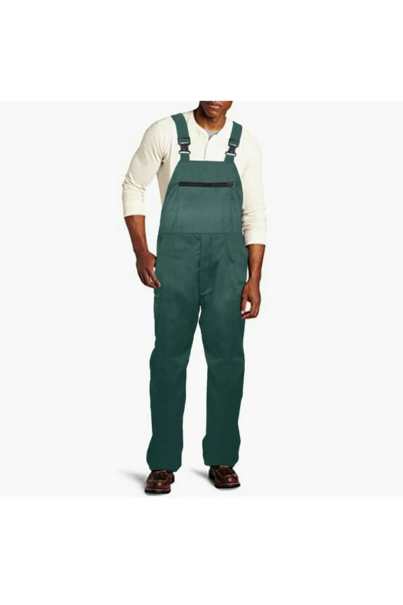 suit for men Men's Denim Bib Overalls Mens Relaxed Fit Overalls Workwear With Adjustable Straps And Convenient Tool Pockets Green+3XL