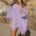 thumbnail image 1 of Rigardu swimsuit coverups for women Women Beach Bathing Suit Swim Bikini Swimsuit Oversized Cover Up Dresses cover ups for swimwear women Purple + One size, 1 of 8
