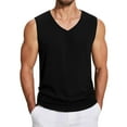 thumbnail image 1 of Rigardu tank tops men Men's Spring And Summer Daily Casual Sleeveless V Neck Vest T Shirt tank top for men Black + S, 1 of 5