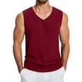 thumbnail image 1 of Rigardu tank tops men Men's Spring And Summer Daily Casual Sleeveless V Neck Vest T Shirt tank top for men Red + M, 1 of 9
