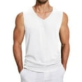thumbnail image 1 of Rigardu tank tops men Men's Spring And Summer Daily Casual Sleeveless V Neck Vest T Shirt tank top for men White + XL, 1 of 5