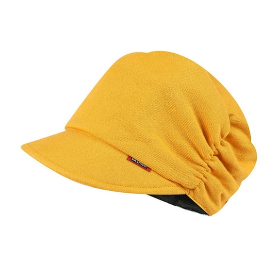 Rigardu visor hats for women Knit Winter Weave Warm Wool Ski Hat Uni Crochet Baggy Caps Baseball Caps Yellow + One size