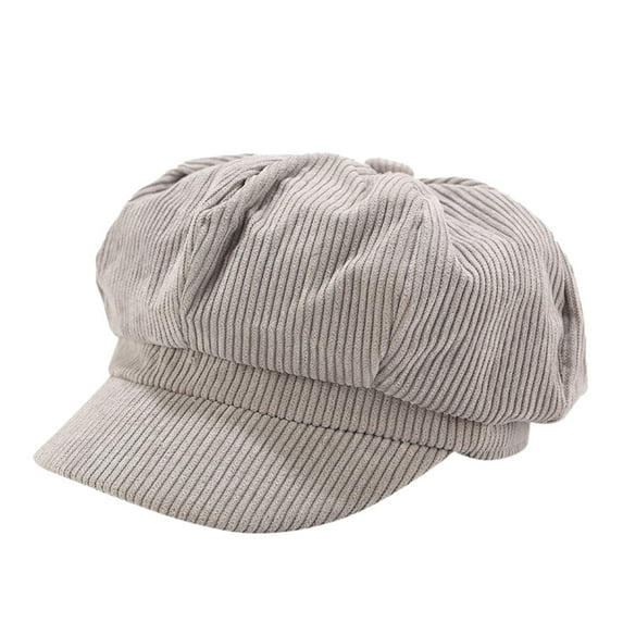 Rigardu visor hats for women Vintage Women Winter Solid Hat Beret Cap Korean Painter Newsboy Grey + One size