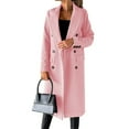 thumbnail image 1 of Rigardu winter coats for women womens winter coats coats for women Women's Artificial Wool Coat Smock Long Jacket Slim Long Coat Coat For Women Pink+3XL, 1 of 4