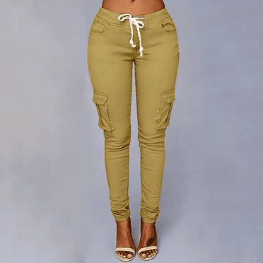 Rigardu women's pants pants for women work pants for women womens work pants Women Pants Stretch Pencil Trousers High Waist Slim Stretch Elastic Trousers Multi-color L