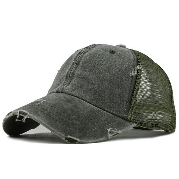 Rigardu womens baseball caps Buns Plain Cap Ponytail Visor Trucker Unisex Baseball Hat Messy Baseball Caps hats for women Green   One size