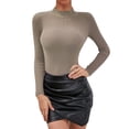 thumbnail image 1 of Rigardu womens sweaters sweaters for women womens sweaters fall 2023 Women Solid Color Higt Neck Knitted Sweater Bottoming Turtleneck Sweater Tops Khaki M, 1 of 4