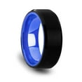 thumbnail image 1 of Rigel Black Tungsten Band Brush Center Bright Bevels Deep Blue Inner Band, 1 of 2