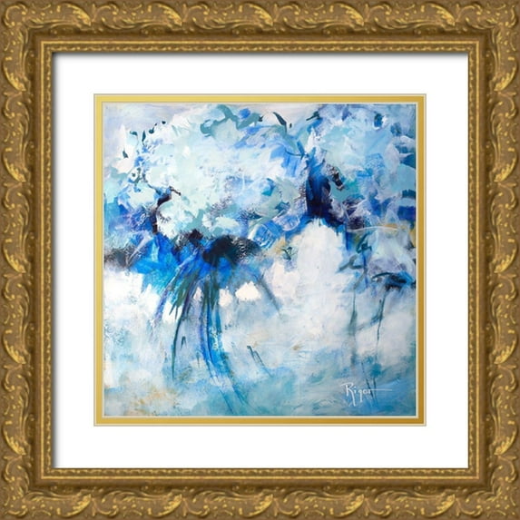 Riger, Sue 12x12 Gold Ornate Wood Framed with Double Matting Museum Art Print Titled - Hydrangeas on My Mind I