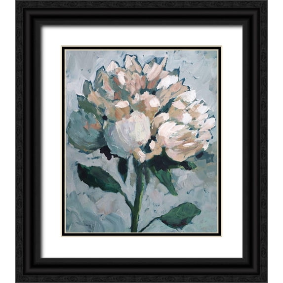 Riger, Sue 20x23 Black Ornate Wood Framed with Double Matting Museum Art Print Titled - Peony