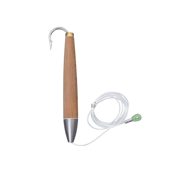 Rigged Cedar Tuna Lure, Cast Wood Trolling Pencil Bait, Drag Sinking Stickbaits for Saltwater Gamefish Including Tuna, for WAHOO, Marlin and Dorado(log)