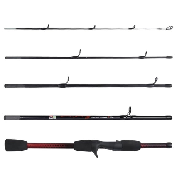 Rigged and Ready Baitcast Travel Fishing Rucksack Rod 5' 6" 170 cm . Compact Length 15.5 40 cm