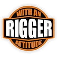 thumbnail image 1 of Rigger With An Attitude Hard Hat Sticker / Helmet Decal Label Lunch Tool Box | Size: 2", 1 of 3