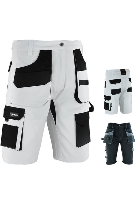 Mens Cargo Tactical Shorts Lightweight Triple Stitched Durable|White-42