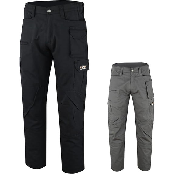 Riggermen Mens Cargo Work Pant Elasticated Waist Relaxed Fit Black, 30Wx30L